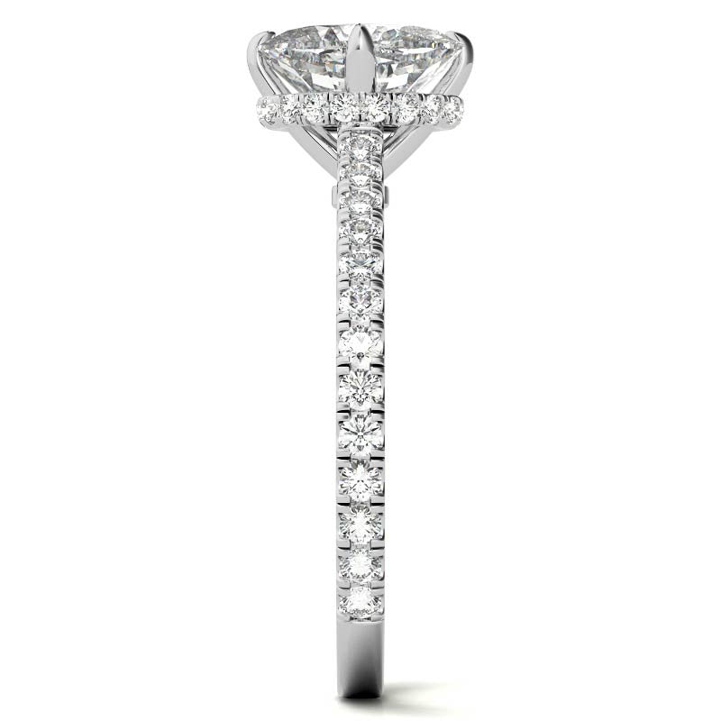 NESW-Oriented Oval Moissanite Engagement Ring