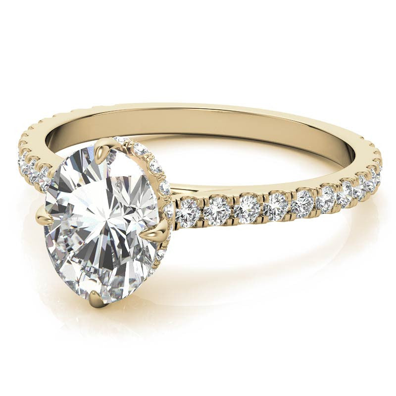 NESW-Oriented Oval Moissanite Engagement Ring