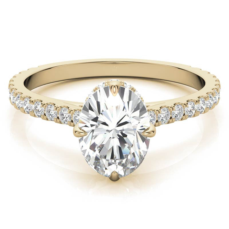 NESW-Oriented Oval Moissanite Engagement Ring
