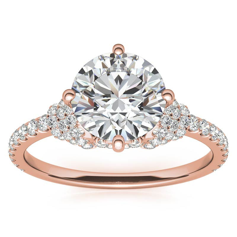 Round Brilliant Kite-Set Designer Inspired Moissanite Engagement Ring