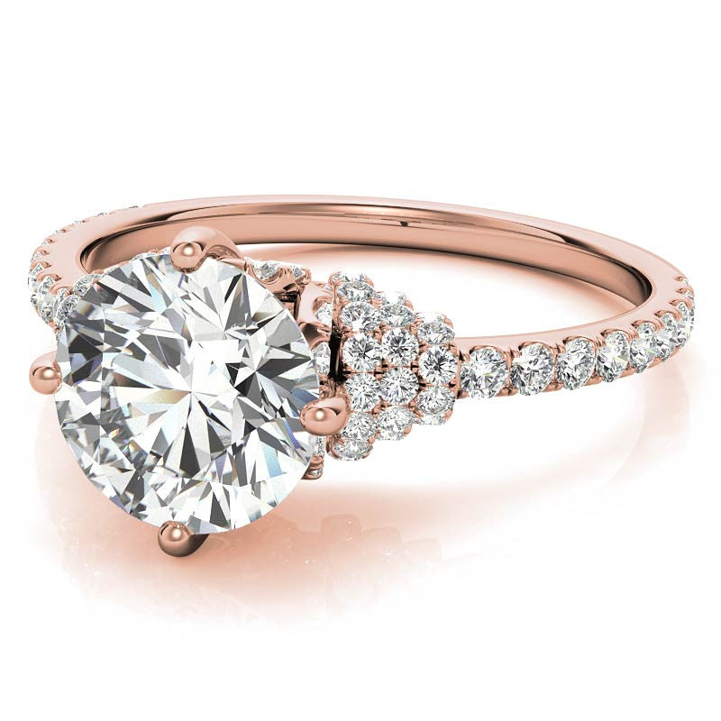 Round Brilliant Kite-Set Designer Inspired Moissanite Engagement Ring