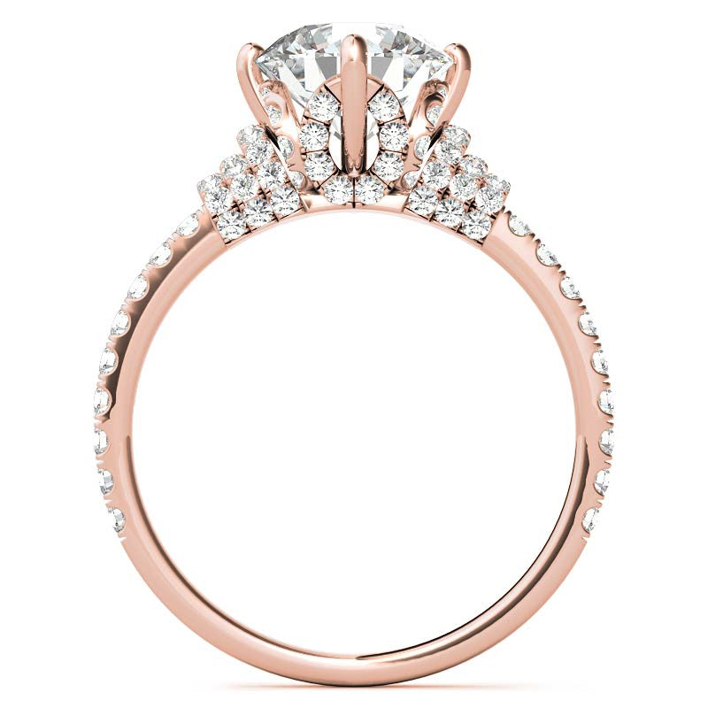 Round Brilliant Kite-Set Designer Inspired Moissanite Engagement Ring