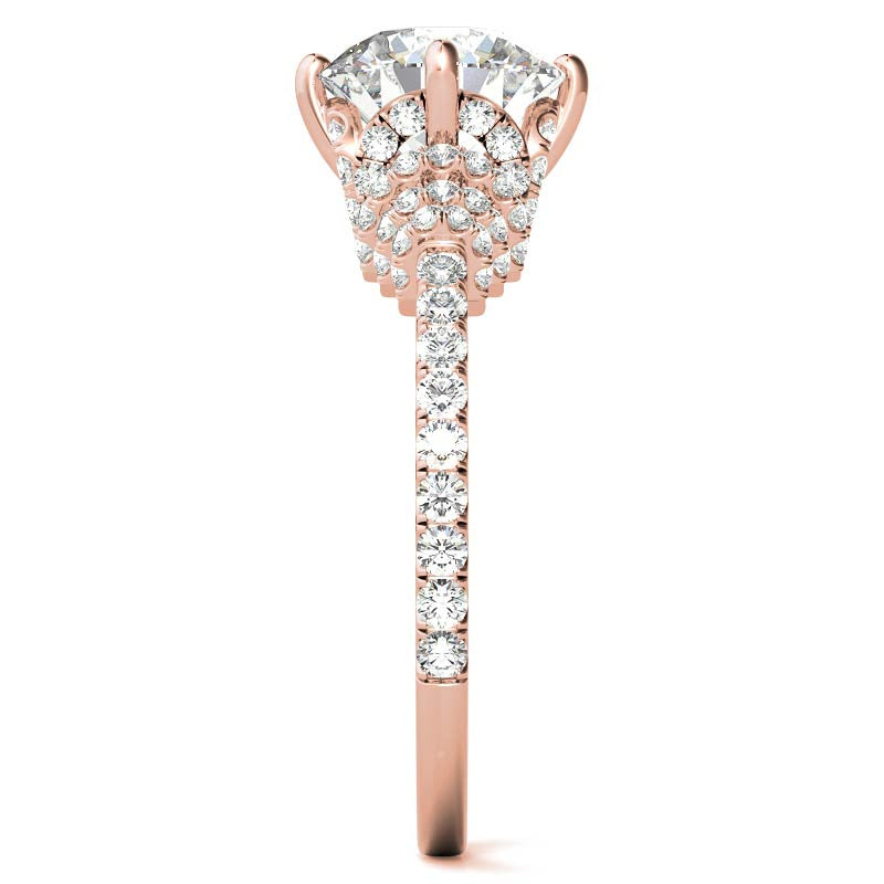 Round Brilliant Kite-Set Designer Inspired Moissanite Engagement Ring