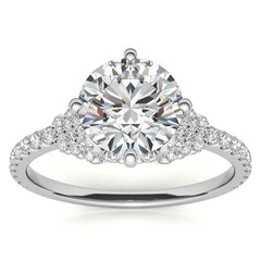 Round Brilliant Kite-Set Designer Inspired Moissanite Engagement Ring