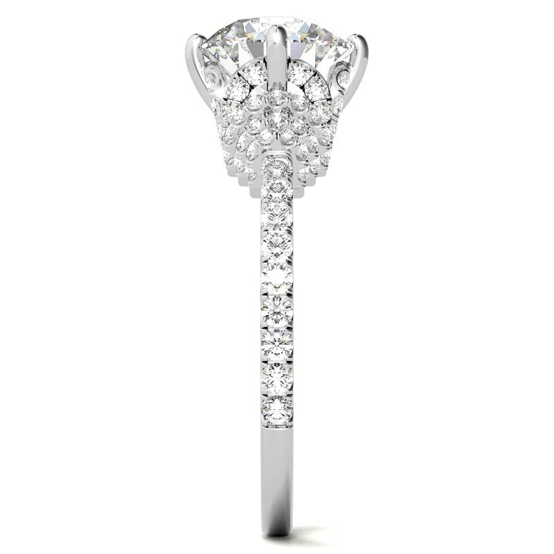Round Brilliant Kite-Set Designer Inspired Moissanite Engagement Ring