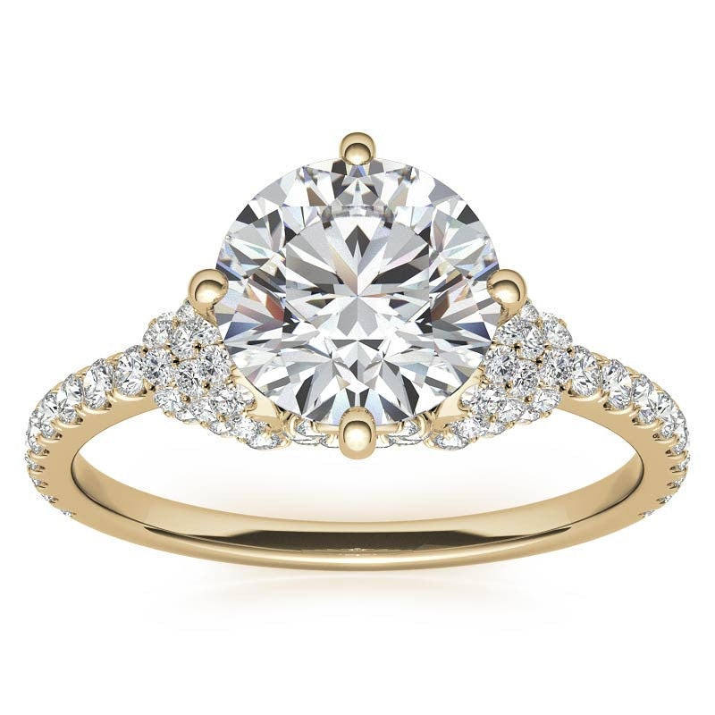 Round Brilliant Kite-Set Designer Inspired Moissanite Engagement Ring