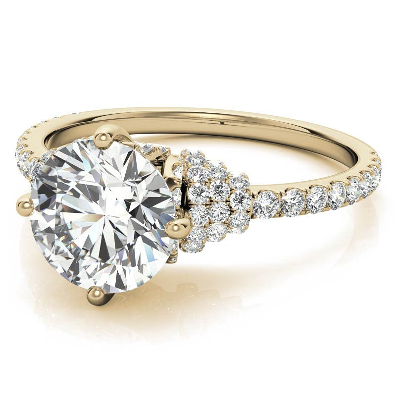 Round Brilliant Kite-Set Designer Inspired Moissanite Engagement Ring