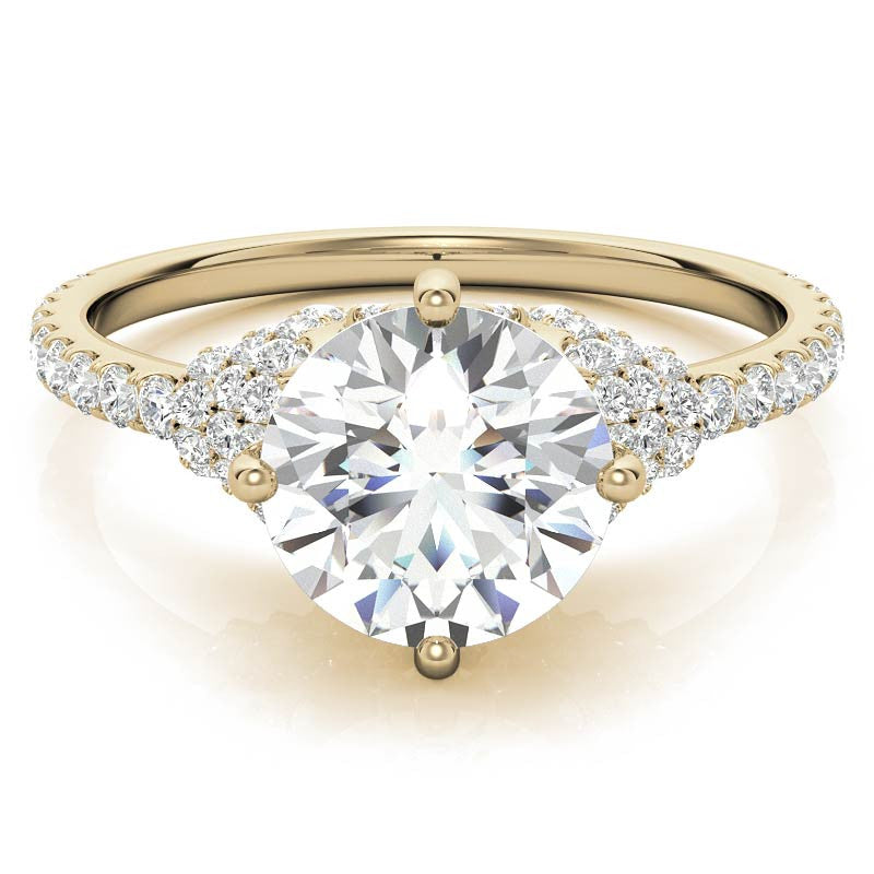 Round Brilliant Kite-Set Designer Inspired Moissanite Engagement Ring