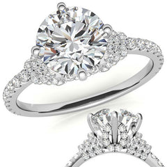 Round Brilliant Kite-Set Designer Inspired Moissanite Engagement Ring