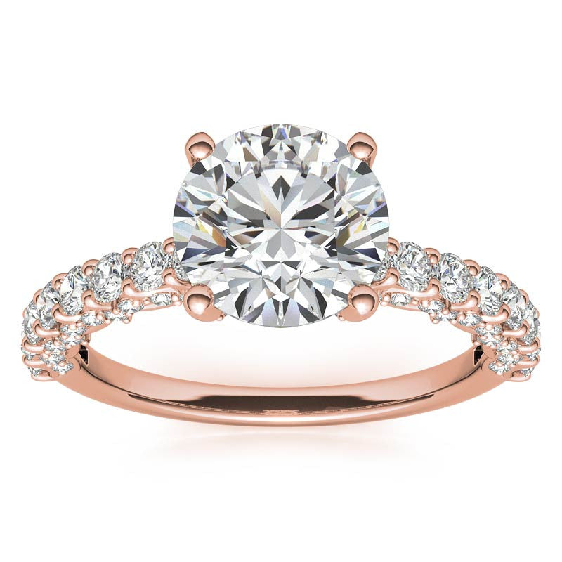 3-Sided Pave Style Fancy Moissanite Engagement Ring