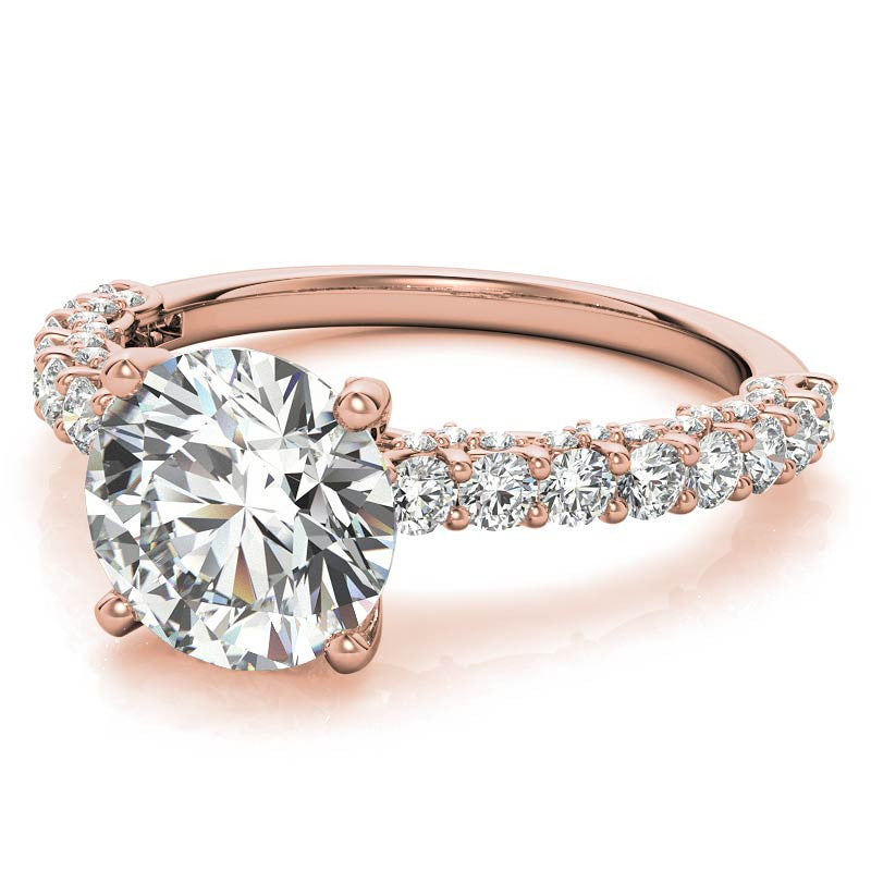 3-Sided Pave Style Fancy Moissanite Engagement Ring
