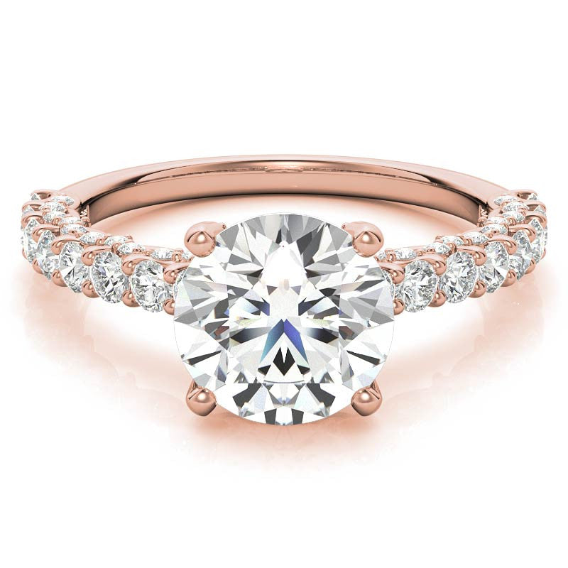 3-Sided Pave Style Fancy Moissanite Engagement Ring
