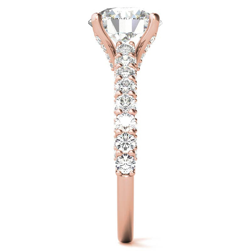 3-Sided Pave Style Fancy Moissanite Engagement Ring