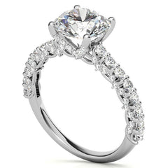 3-Sided Pave Style Fancy Moissanite Engagement Ring