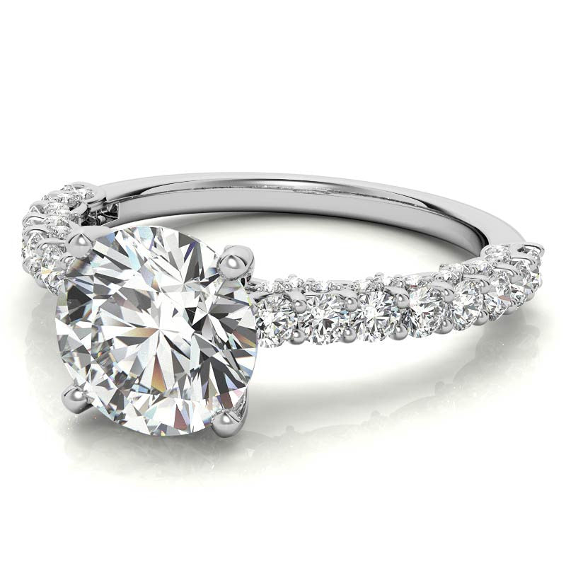 3-Sided Pave Style Fancy Moissanite Engagement Ring