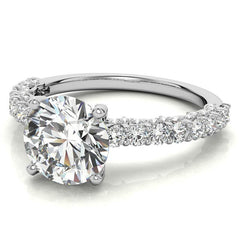 3-Sided Pave Style Fancy Moissanite Engagement Ring