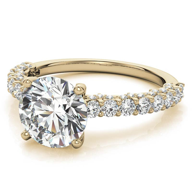 3-Sided Pave Style Fancy Moissanite Engagement Ring