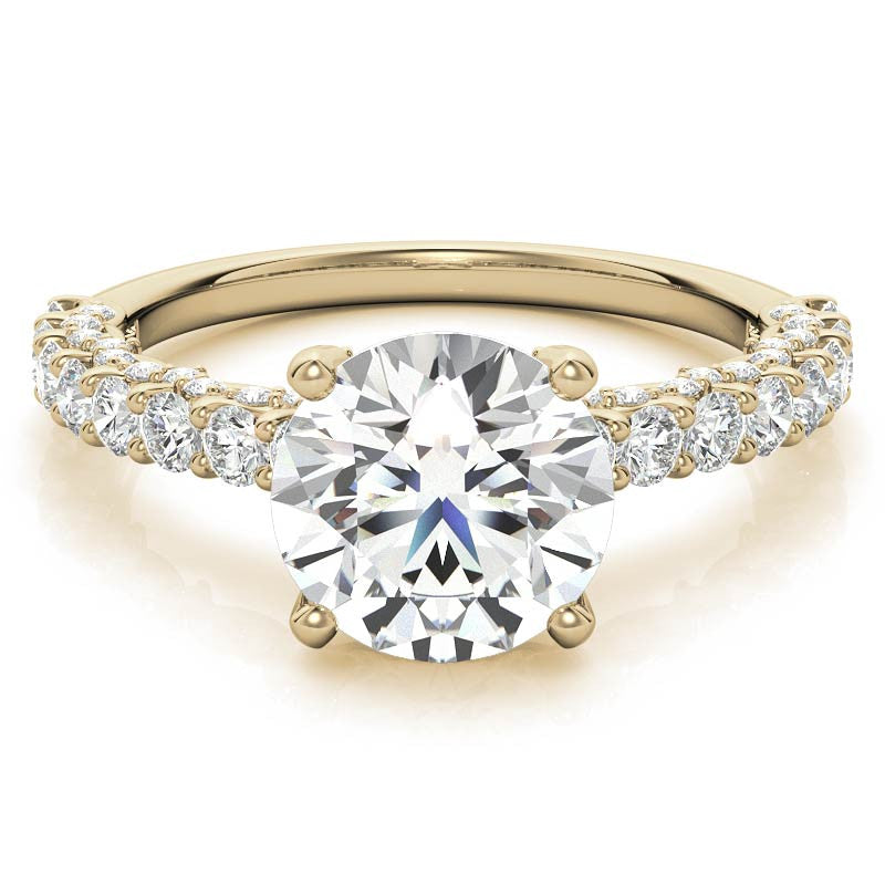 3-Sided Pave Style Fancy Moissanite Engagement Ring
