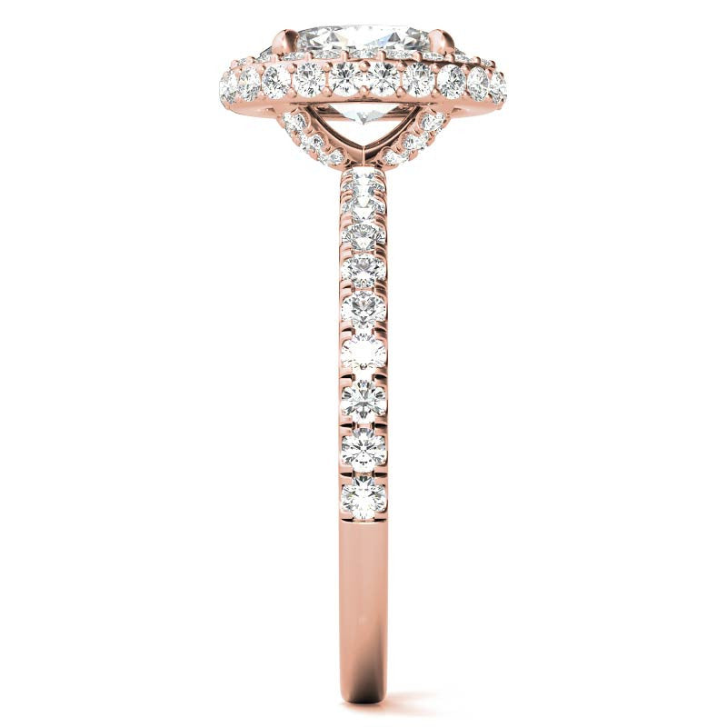 Oval Halo Petite Collar Moissanite Engagement Ring