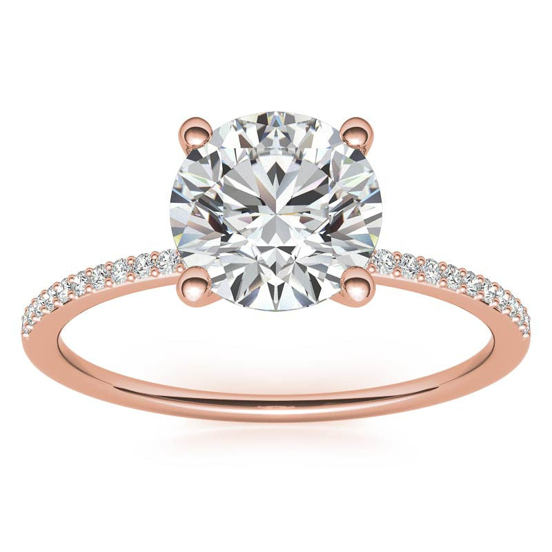 Petite Round Brilliant Moissanite Engagement Ring