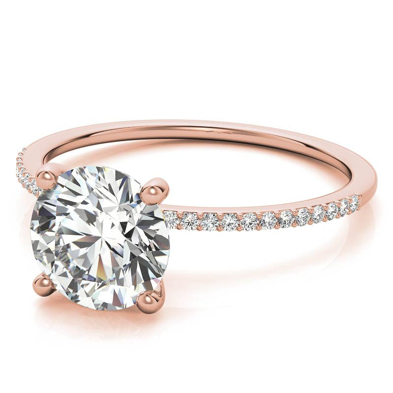 Petite Round Brilliant Moissanite Engagement Ring