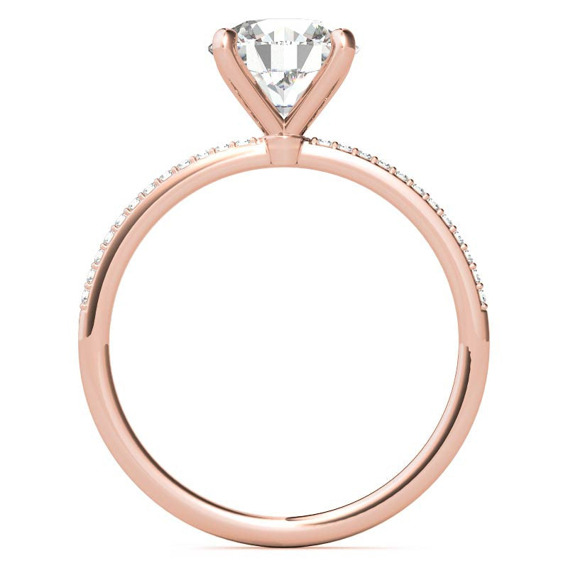 Petite Round Brilliant Moissanite Engagement Ring