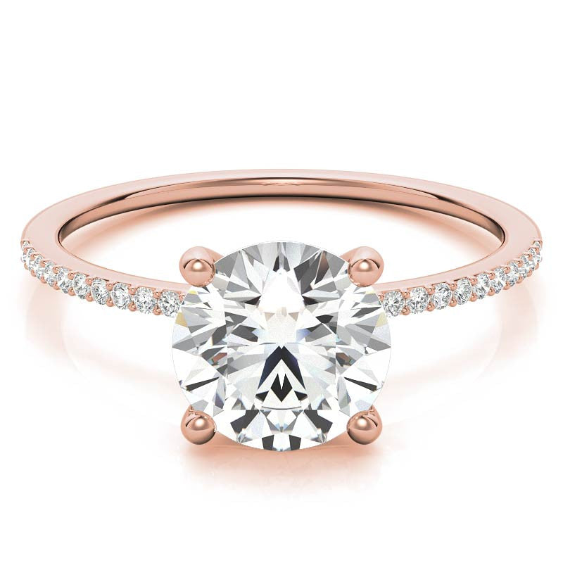 Petite Round Brilliant Moissanite Engagement Ring