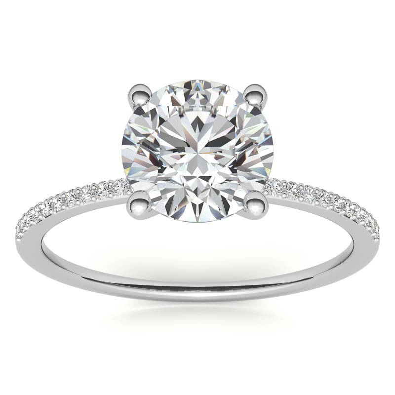 Petite Round Brilliant Moissanite Engagement Ring