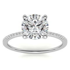 Petite Round Brilliant Moissanite Engagement Ring