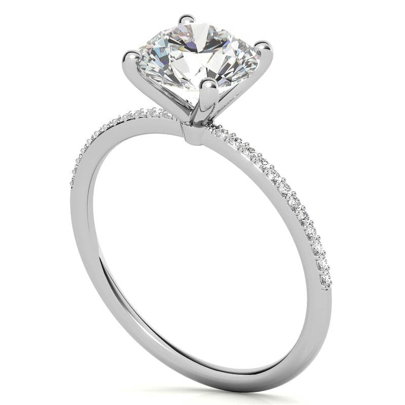 Petite Round Brilliant Moissanite Engagement Ring