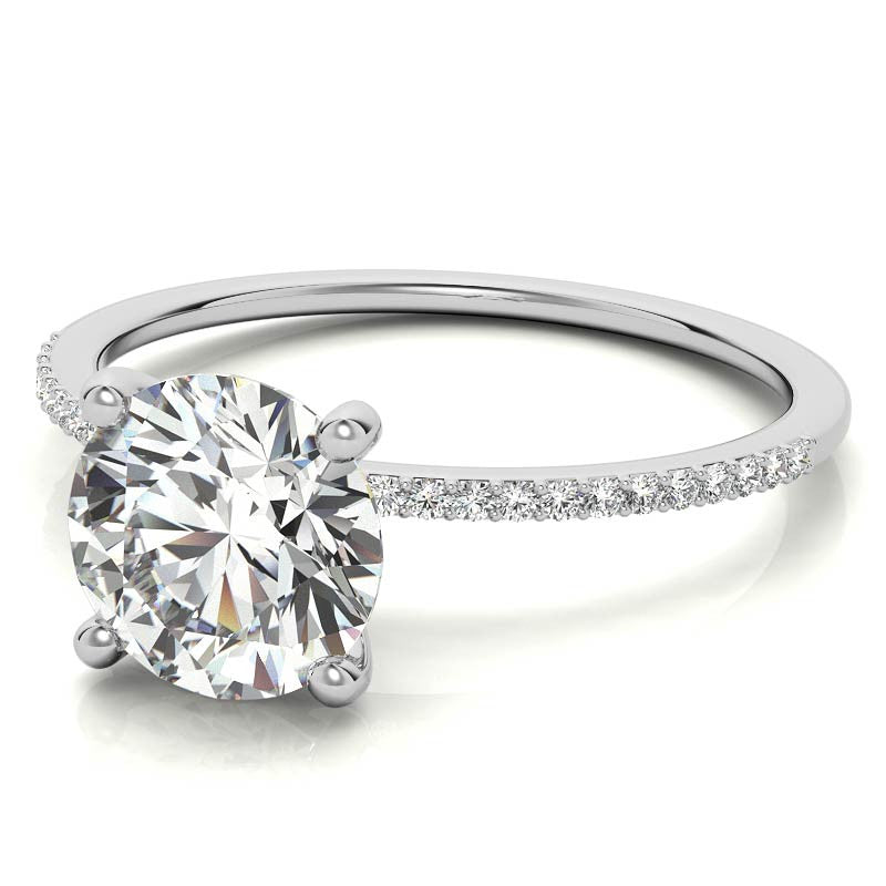 Petite Round Brilliant Moissanite Engagement Ring