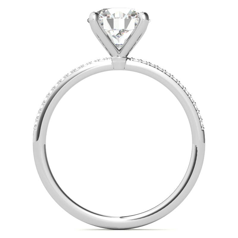Petite Round Brilliant Moissanite Engagement Ring