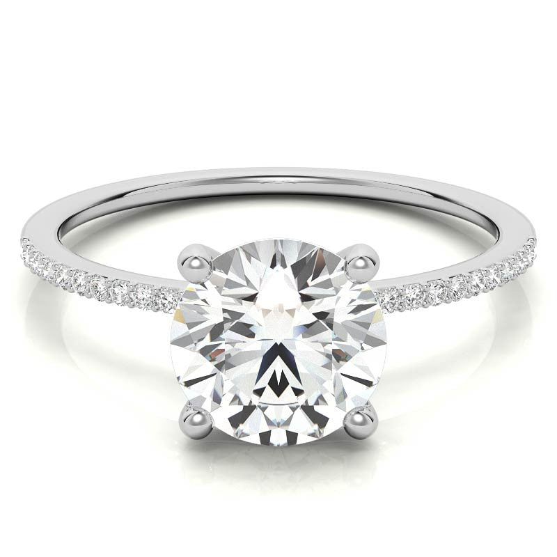 Petite Round Brilliant Moissanite Engagement Ring