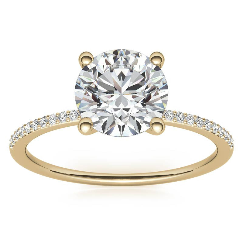 Petite Round Brilliant Moissanite Engagement Ring