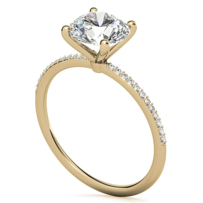 Petite Round Brilliant Moissanite Engagement Ring