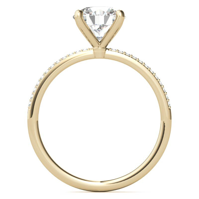 Petite Round Brilliant Moissanite Engagement Ring