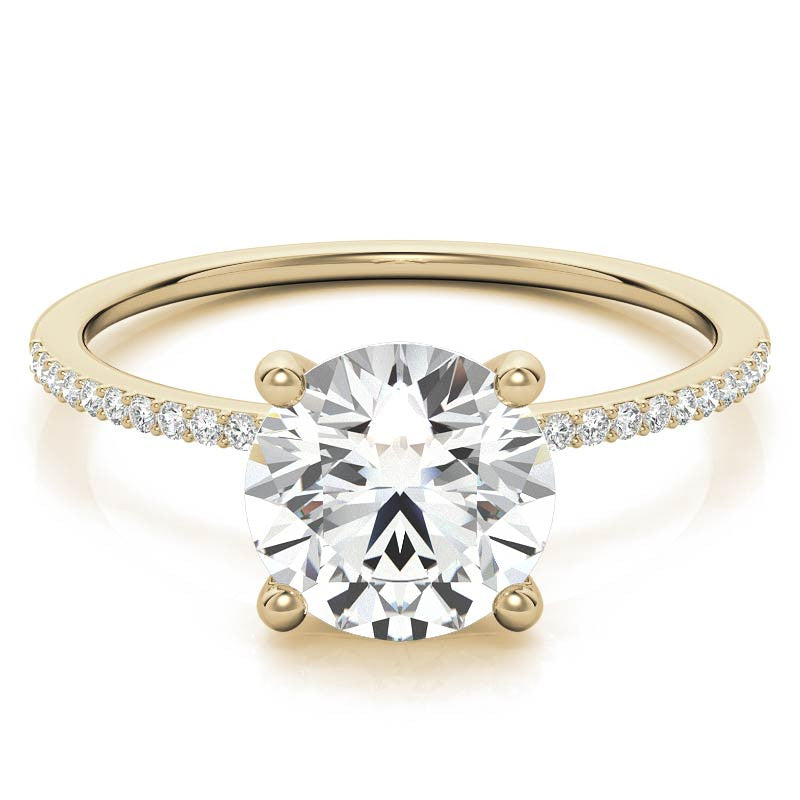 Petite Round Brilliant Moissanite Engagement Ring