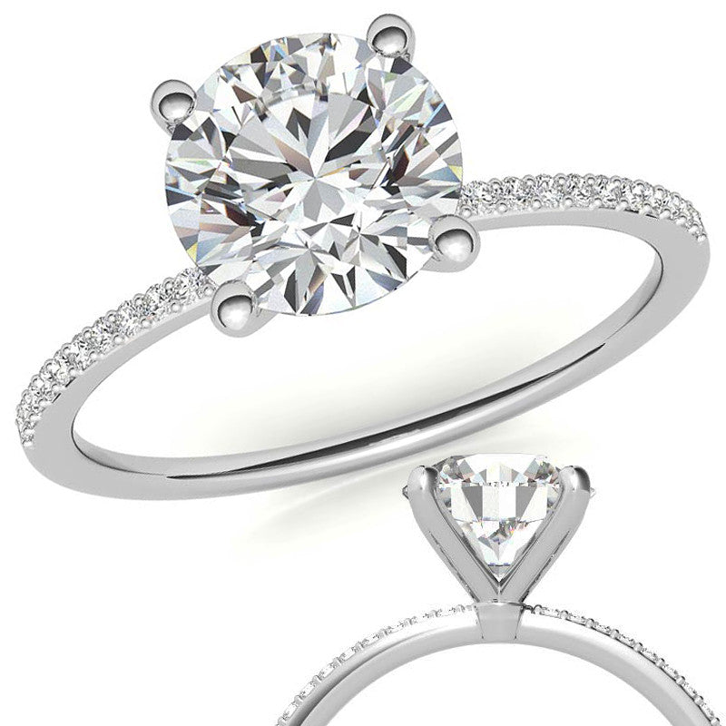 Petite Round Brilliant Moissanite Engagement Ring