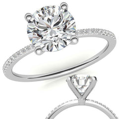 Petite Round Brilliant Moissanite Engagement Ring