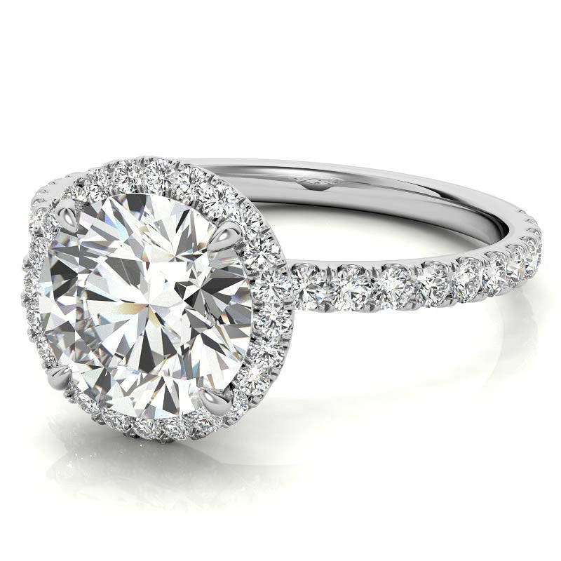 Petite Round Moissanite Halo Engagement Ring