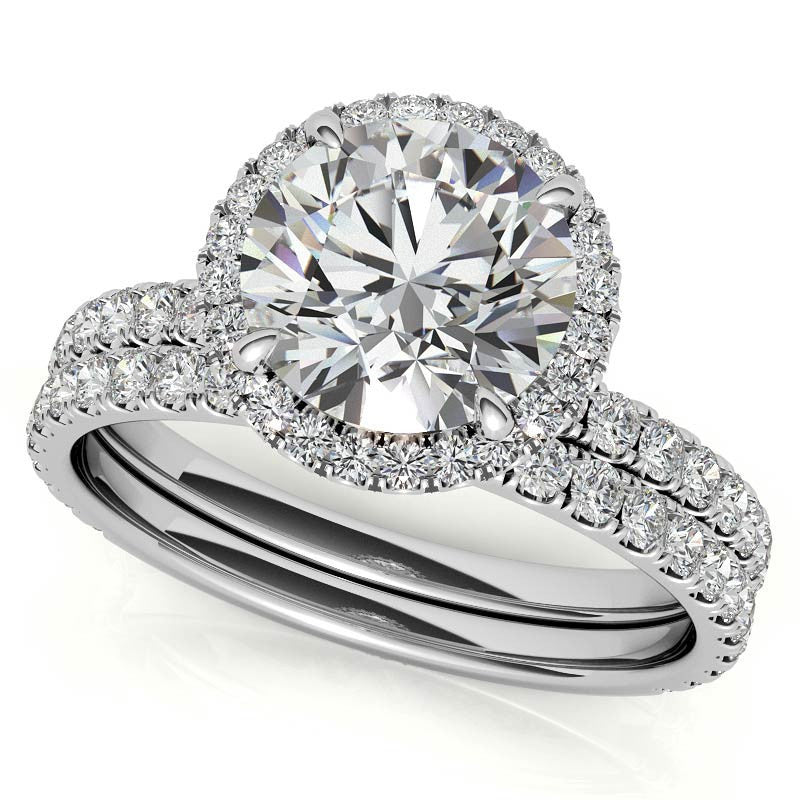 Petite Round Moissanite Halo Engagement Ring