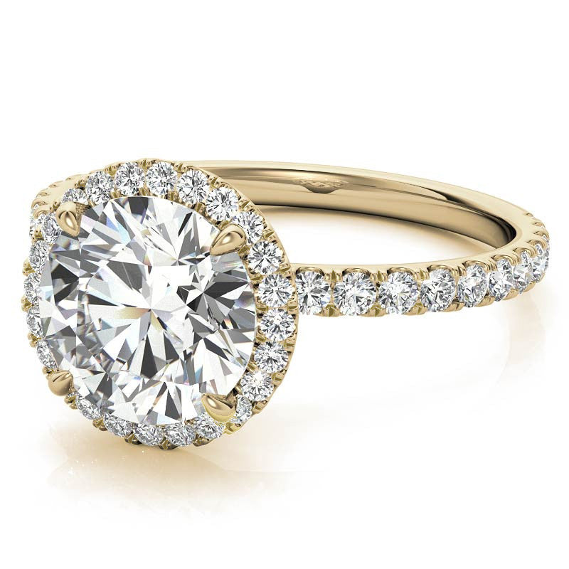 Petite Round Moissanite Halo Engagement Ring