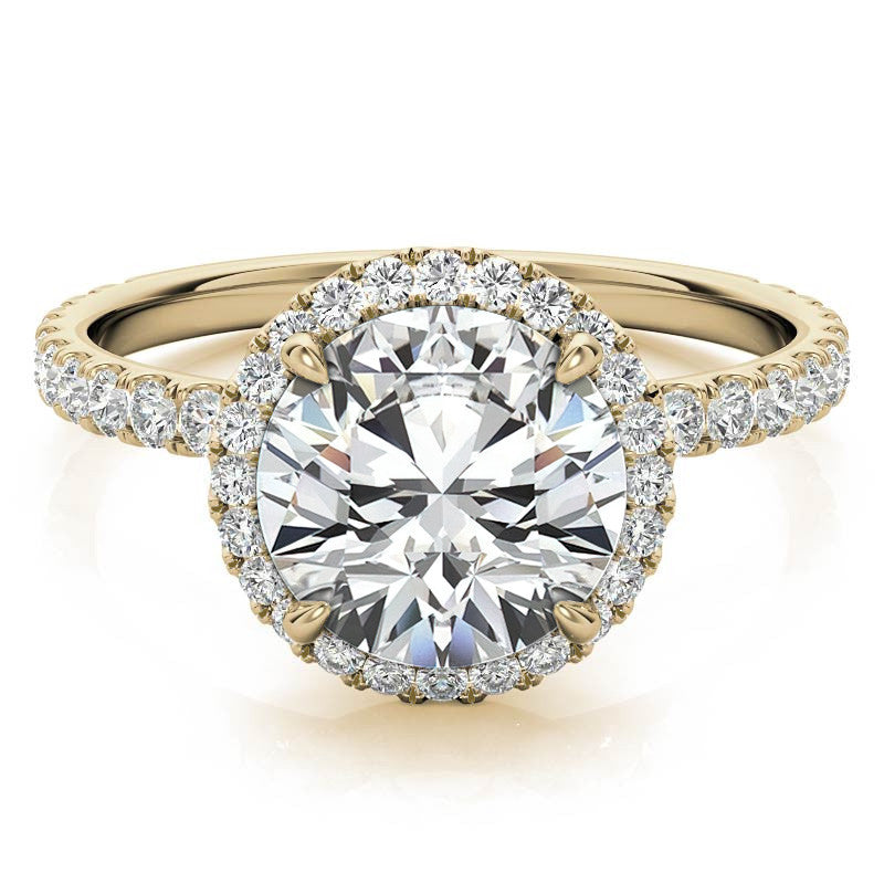 Petite Round Moissanite Halo Engagement Ring