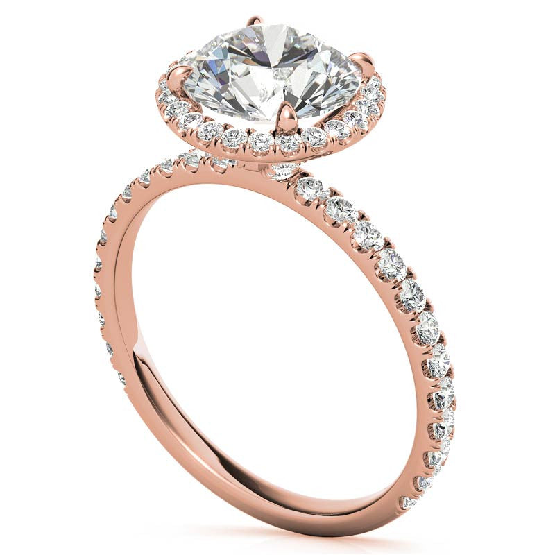 Petite Round Moissanite Halo Engagement Ring