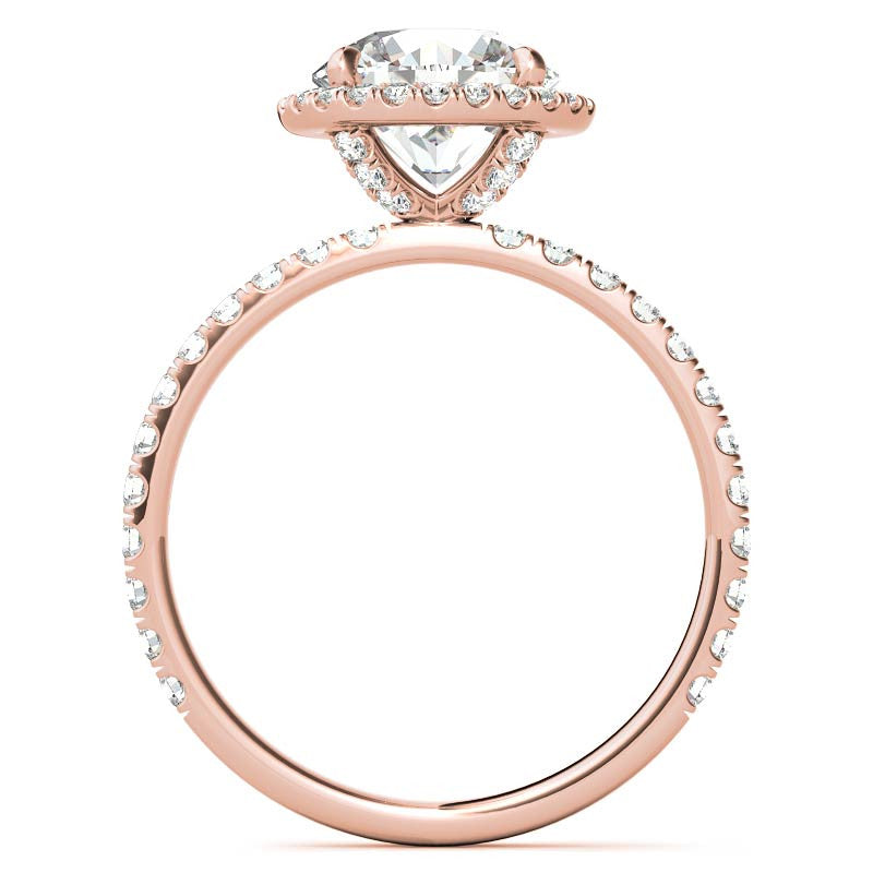Petite Round Moissanite Halo Engagement Ring