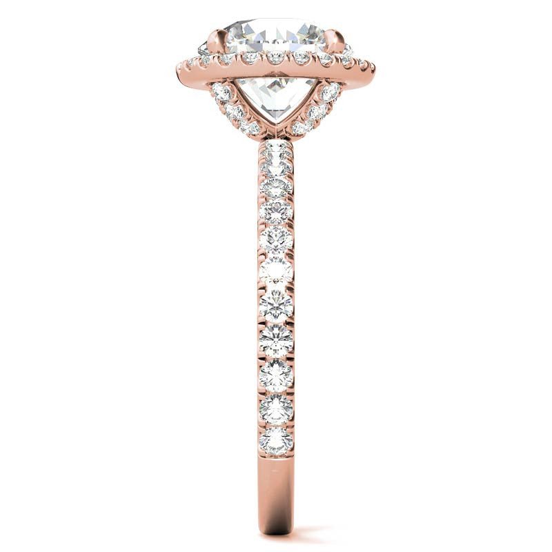 Petite Round Moissanite Halo Engagement Ring