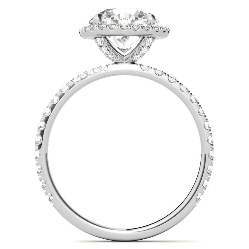Petite Round Moissanite Halo Engagement Ring