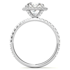 Petite Round Moissanite Halo Engagement Ring
