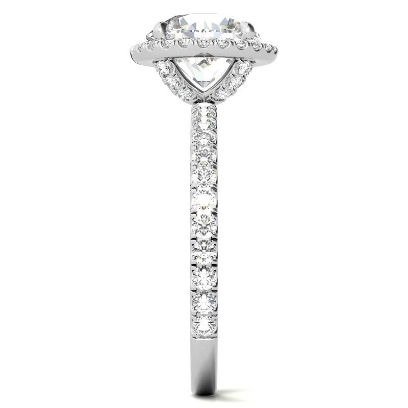 Petite Round Moissanite Halo Engagement Ring