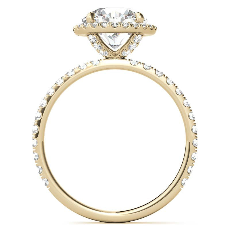 Petite Round Moissanite Halo Engagement Ring
